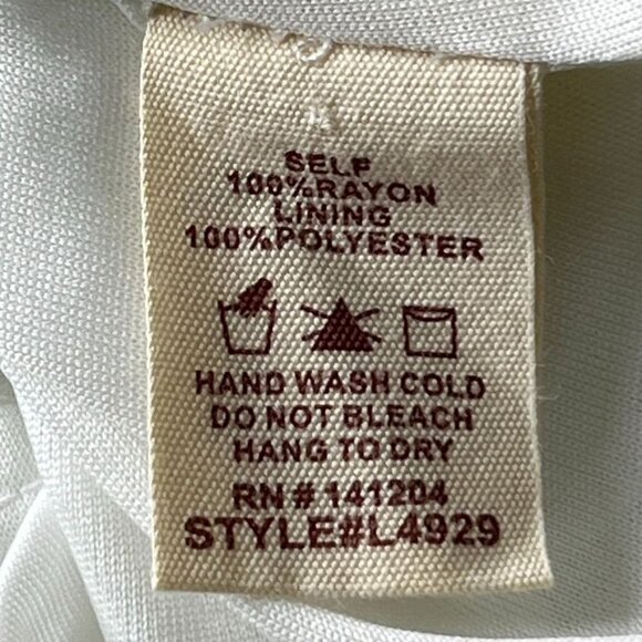 Hem & Thread Halter Dress Size S Cream with Abstract Embroidered Trim Lined - Picture 9 of 10